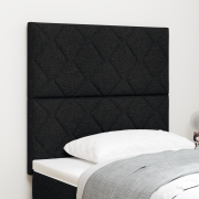 vidaXL LED sänggavel Diamantblock Design Svart 100 cm Tyg