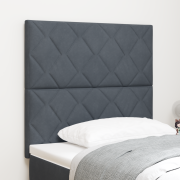 vidaXL LED-sänggavel Diamantblock Design Mörkgrå 100 cm Sammet