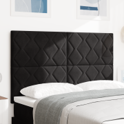 vidaXL LED Sänggavel Diamantblock Design Svart 144 cm Sammet