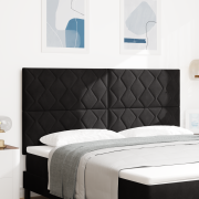 vidaXL LED Sänggavel Diamantblock Design Svart 180 cm Sammet