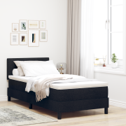 vidaXL Boxspring Säng med Madrass Svart 100x200 cm Tyg