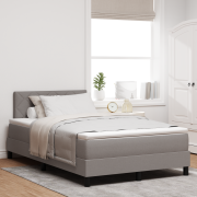 vidaXL Sängbotten med madrass Taupe 120x190 cm Tyg