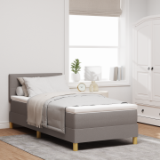 vidaXL Box Spring Säng med Madrass Taupe 90x190 cm Tyger