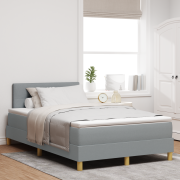 vidaXL Box Spring Säng med Madrass Ljusgrå 120x200 cm Tyg