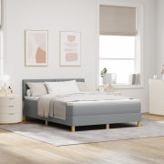 vidaXL Boxspring Säng med Madrass Ljusgrå 160x200 cm Tyg