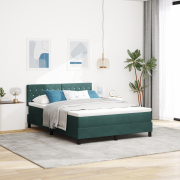 vidaXL Sänggavel med Madrass Mörkgrön 140x200 cm Sammet