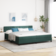 vidaXL Sängram med madrass Mörkgrön 200x200 cm Sammet