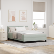vidaXL Resårsäng med madrass 140x190 cm ljusgrå sammet