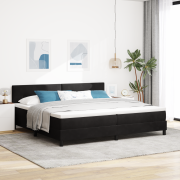 vidaXL Boxspring Säng med Madrass Svart 200x200 cm Sammet
