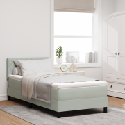 vidaXL Boxspring Säng med Madrass Ljusgrå Enkel Sammet