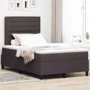 vidaXL Bottenspringsäng med Madrass Mörkbrun 120x200 cm Tyg