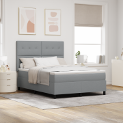 vidaXL Box Spring Säng med Madrass Ljusgrå 160x200 cm Tyg