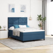 vidaXL Boxspring säng med madrass blå 140x190 cm tyg