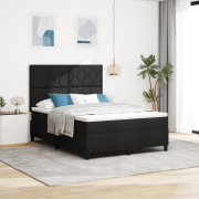 vidaXL Lådmadrass säng med madrass svart 160x200 cm tyg