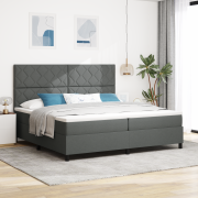vidaXL Boxspring-säng med Madrass Mörkgrå 200x200 cm Tyg
