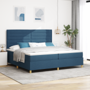 vidaXL Box Spring-säng med madrass Blå 200x200 cm Tyg