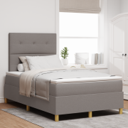vidaXL Sängbotten med madrass taupe 120x200 cm tyg