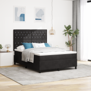 vidaXL Resårsäng med madrass 140x200 cm svart sammet