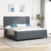 vidaXL Sängbotten med Madrass Mörkgrå 200x200 cm Sammet