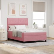 vidaXL Resårsäng med madrass 160x200 cm rosa sammet