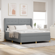 vidaXL Resårsäng med madrass 180x200 cm ljusgrå tyg