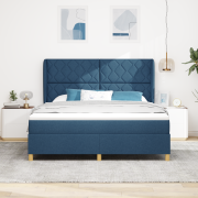 vidaXL Resårsäng med madrass 180x200 cm blå tyg