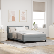 vidaXL Boxspring-säng med madrass – Ljusgrå, 160 x 200 cm – Tyg