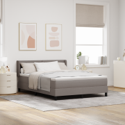 vidaXL Box Spring Säng med Madrass, Taupe, 140 x 200 cm, Tyg
