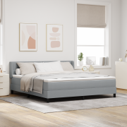 vidaXL Box Spring-säng med madrass - Ljusgrå, 180 x 200 cm, Tyg