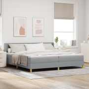 vidaXL Sänggavel med Madrass Ljusgrå - 200 x 200 cm, Tyg.