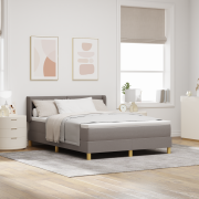vidaXL Sängbotten med madrass Taupe 140x190 cm Tyg