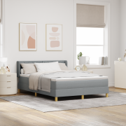 vidaXL Boxspring-säng med madrass i ljusgrått, 160 x 200 cm, tyg.
