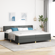 vidaXL Box Spring Säng med Madrass - Mörkgrå 200 x 200 cm - Tyg
