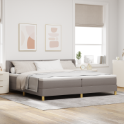 vidaXL Sängbotten med madrass Taupe 200x200 cm Tyg