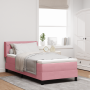 vidaXL Sänggavel med madrass Rosa 90x190 cm Sammet