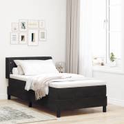 vidaXL Resårsäng med madrass 100x200 cm svart sammet