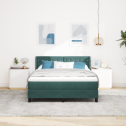 vidaXL Kontinental Säng med Madrass Mörkgrön 140x200 cm Sammet