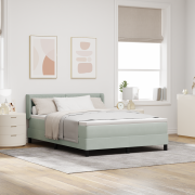 vidaXL Resårsäng med madrass 160x200 cm ljusgrå sammet