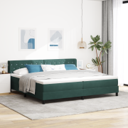 vidaXL Sänggavel med madrass Mörkgrön 200x200 cm Sammet