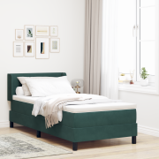 vidaXL Resårsäng med madrass 80x200 cm mörkgrön sammet