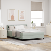 vidaXL Boxspring Säng med Madrass Ljusgrå 140x190 cm Sammet