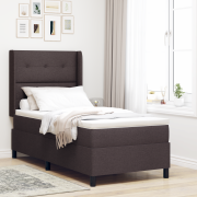 vidaXL Kontinentalsäng med Madrass Mörkbrun 100x200 cm Tyg