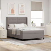 vidaXL Resårbotten med madrass Taupe 140x200 cm Tyg