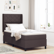vidaXL Sänggavel med madrass Mörkbrun 90x200 cm Tyg