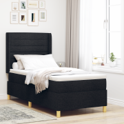 vidaXL Resårsäng med madrass i svart, 100x200 cm i tyg