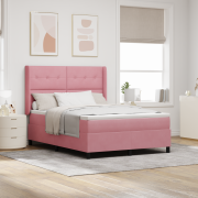 vidaXL Boxsäng med madrass Rosa 140x200 cm Sammet