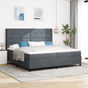 vidaXL Sängbotten med Madrass Mörkgrå 200x200 cm Sammet