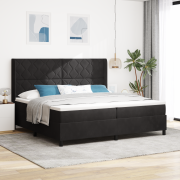 vidaXL Sängbotten med Madrass Svart 200x200 cm Sammet