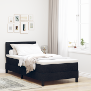 vidaXL Sängbotten med Madrass & LED Svart 90x200 cm Tyg