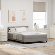 vidaXL Boxspring säng med madrass & LED Grå 160x200 cm Tyg